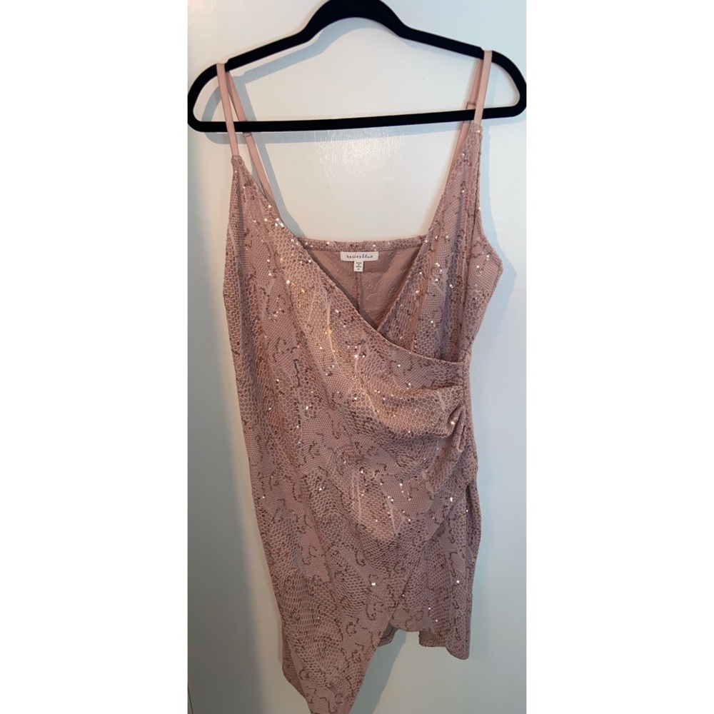Blush pink semi sequenced mini dress